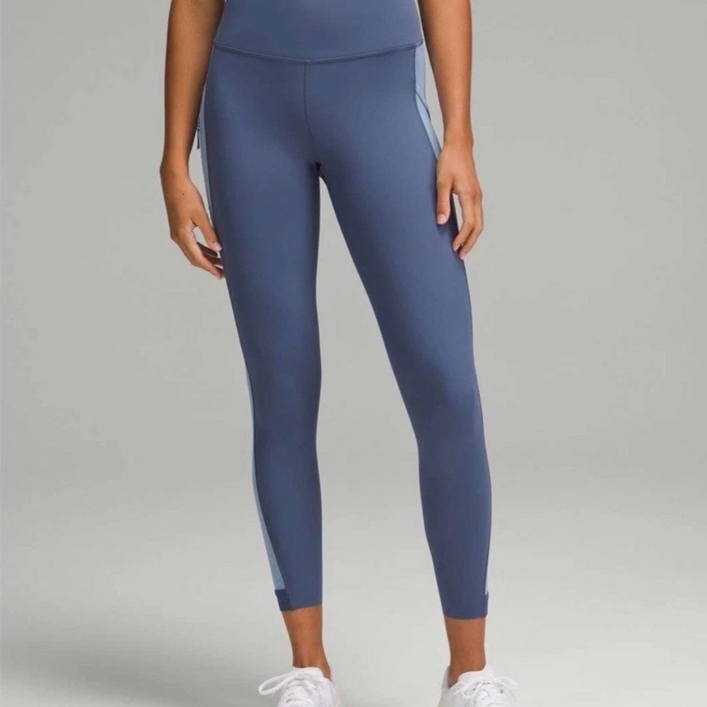 Lululemon Athletica Fast Free Shade/ Blue Willow Leggings Sz4